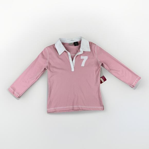 Vintage Arizona Jean Co Womens Y2K Rugby Polo Shirt Top Pink Preppy Old Money - Picture 4 of 12